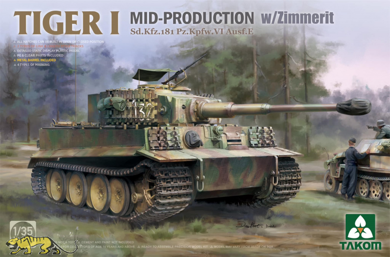 1/35 Tamiya Tiger I W/Aber P/E Plastic Model Kit 