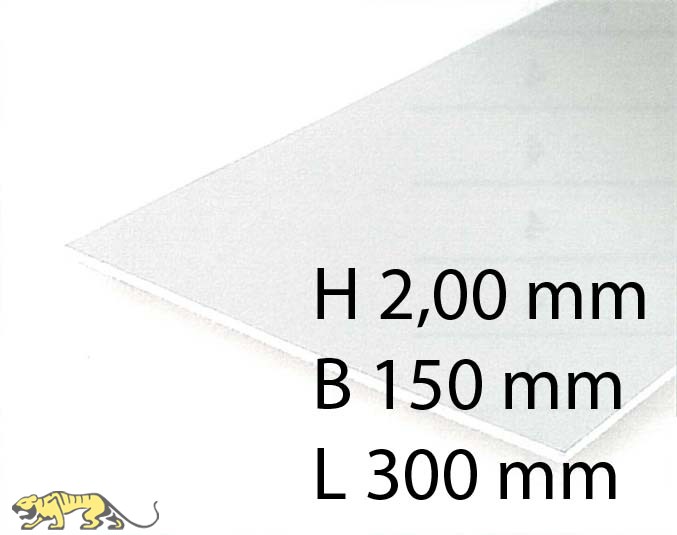 Plastik-Platten (weiß) - 2,00 x 150 x 300 mm (1 Stück)