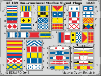 Fotogeätzte Internationale Marine Signal-Flaggen vorbemalt  - 1:350