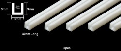 Plastic Beams - U Profile - 3 x 3 mm - 40cm - 5pcs