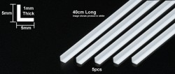 Plastikprofil - Klar / Transparent - L Profil - 5mm - 40cm - 5 Stück