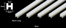 Plastic Beams - H Profile - 3mm - 40cm - 5pcs