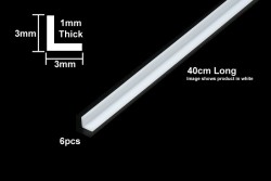Plastikprofil - Klar / Transparent - L Profil - 3mm - 40cm - 6 Stück