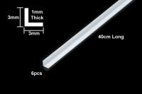 Plastikprofil - L Profil - 3mm - 40cm - 6 Stück