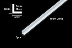 Plastikprofil - L Profil - 5mm - 40cm - 5 Stück