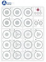 A Parts (A1-A9) for Tamiya Tamiya Tiger I (56010) 1:16