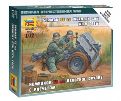 German 75mm Infantry Gun - with Crew - 1/72