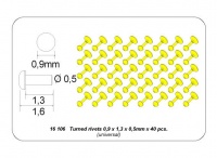 Gedrehte Nieten - 0,9 x 1,3 x 0,5mm - 40 Stück