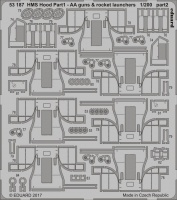 Photo-Etched Parts AA Guns and Rocket Launchers for 1/200 HMS Hood - Trumpeter 03710 - 1/200