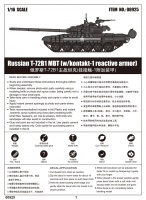 Russian T-72B1 - Main Battle Tank - with kontakt-1 reactive armor - 1:16