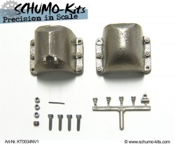 Neusilber Auspuff- Panzerschutz für Tamiya Königstiger 1:16