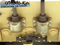 Neusilber Auspuff- Panzerschutz für Tamiya Königstiger 1:16