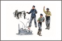 U-Boat Type VII Crew - Gun crew for 2cm Flak - 3 figures - 1/72