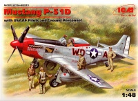 Mustang P-51D - mit USAAF Piloten und Bodenpersonal - 1:48
