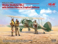 Gloster Gladiator Mk. I - WWII British Fighter with Pilots in Tropical Uniform - 1/32