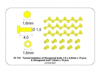 Hexagonal bolts and nuts - 1,6 x 4,0mm - 1/16