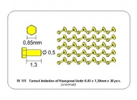Hexagonal bolts - 0,85 x 1,3mm - 30pcs - 1/16