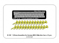 7,92 mm Ammunition for German MG34 Machine Gun x 25 pcs. - 1/16