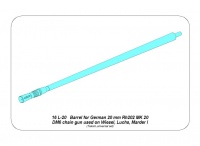 German 20mm RH202 MK 20 DM chain gun barrel - on Wiesel, Luchs, Marder I - 1/16