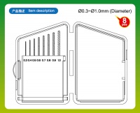 Drill Set - 0,3 - 1,0mm (8 pcs.)
