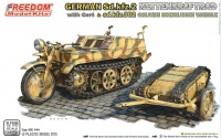 German Sd.Kfz. 2 - Kettenkraftrad - Typ HK 101 with Cart & Sd.Kfz. 302 - Goliath - 1/16