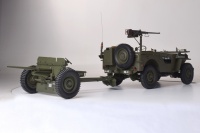 US Willys Jeep 4x4 + 1/4ton Trailer + 37mm AT-Gun - 1/8