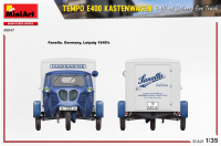 Tempo E400 Kastenwagen - 3 Wheel Delivery Box Track - 1/35