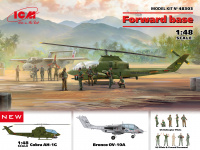 Forward Base - Vietnam - Cobra AH-1G + OV-10A Bronco + Pilots + Ground Personnel - 1/48
