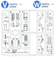 V/W-Parts (V1-V14, W1-W8) for Tamiya 56014 / 56016 / 56032 / 56037 / 56043