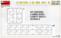 German 7,5cm Ammo - Shells with Ammo boxes for KwK 40 and StuK 40 - 1/35