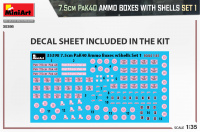 German 7,5cm PaK 40 Ammo boxes with shells set 1 - 1/35