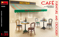 Cafemöbel und Geschirr / Cafe Furniture and Crockery - 1:35