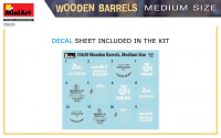 Wooden barrels - medium size - 12 pcs. - 1/35
