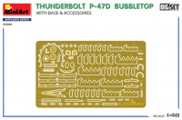 Thunderbolt - P-47D Bubbletop with Base and Accessories - Big Set - Diorama - 1:48