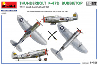 Thunderbolt - P-47D Bubbletop with Base and Accessories - Big Set - Diorama - 1:48