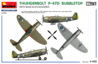 Thunderbolt - P-47D Bubbletop with Base and Accessories - Big Set - Diorama - 1:48