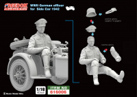 German Officer for R75 Motorcycle Side Car - Figure - 1/16