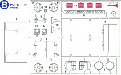 B-Parts (B1-B18) for Tamiya Sherman Series 56014 and 56032 1:16