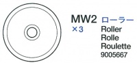 H Teile (H1-H3), Turmdrehring (MW1), Rolle (MW2 x3) für 56014 1:16