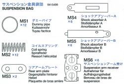 Fahrwerksteile (MS1-MS6) für Tamiya Sherman 56014 und 56032 1:16