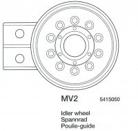 Spannrad (MV2 x1) für Tamiya Sherman Serie 56014, 56032 1:16