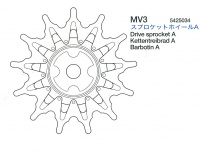 Drive Sprocket A (MV3 x1) for Tamiya Sherman Series 56014, 56032