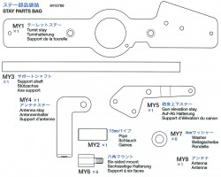 Halterungsteile Beutel (MY1-MY8) für Tamiya Sherman (56014) 1:16