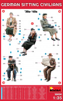 Deutsche Zivilisten - sitzend / German sitting Civilians - 1930 - 1940s - 1:35