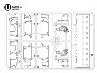 U Teile (U1-U16) für Tamiya Leopard 2A7V – 56046 / 56047 - 1:16