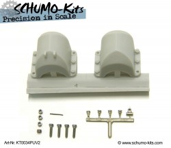 Resin Armored Rear Exhaust Cover for King Tiger 1/16 Version 2