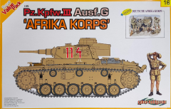 Panzer III Ausf. G "Afrika Korps" + Afrika Korps Figuren - Rarität - 1:35