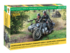 German Motorcycle Zündapp K800 with Sidecar and Crew - 1/35