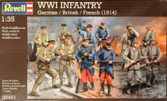 WWI Infantry - German / British / French - 1914 - Figure Set - Vintage - 1/35