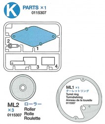 K Teile (K1-K4), Turmdrehring (ML1) und Rolle (ML2 x3)